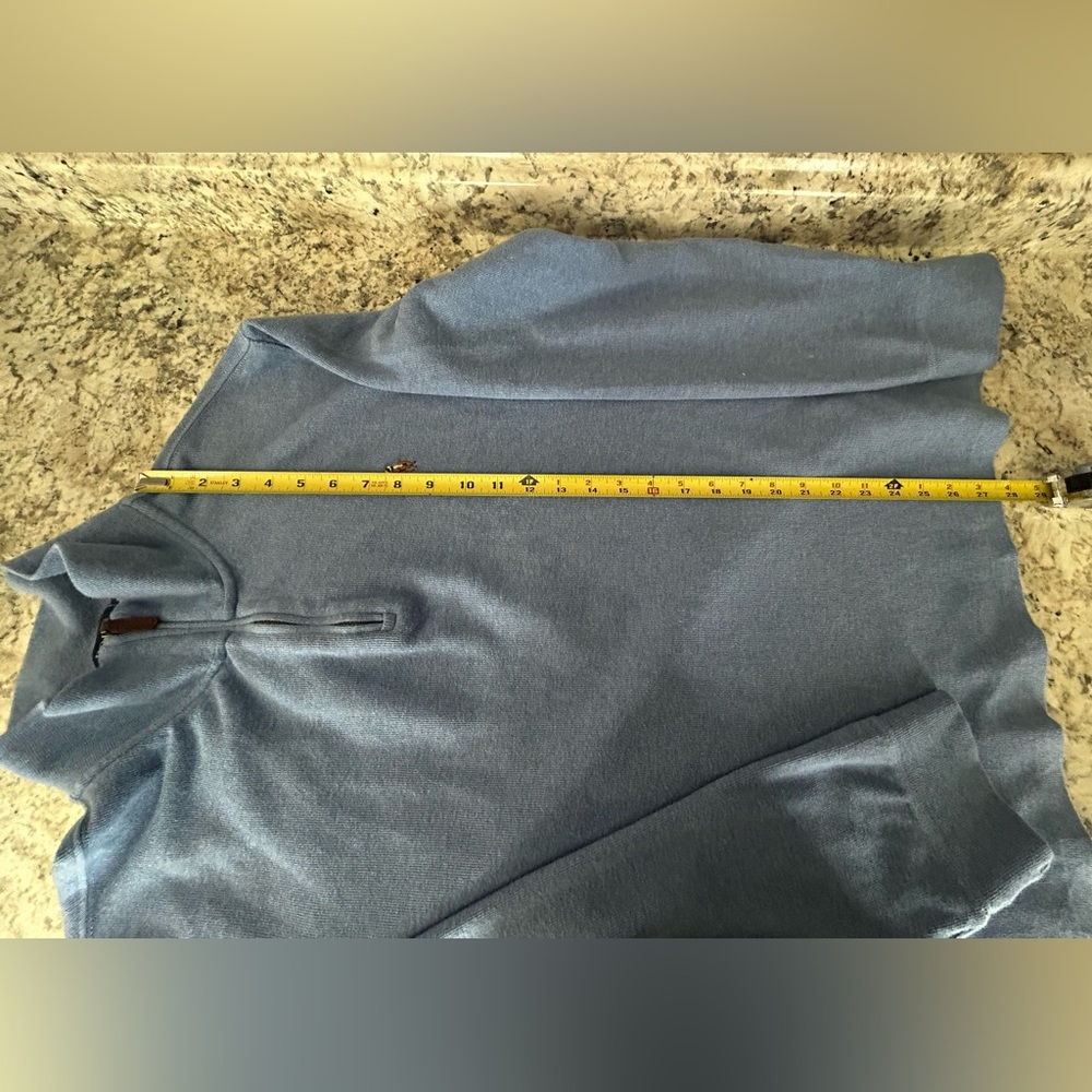 Polo Ralph Lauren Estate Rib 1/4 Zip Pullover Sweater Blue Pony Preppy Size XL - Picture 10 of 10